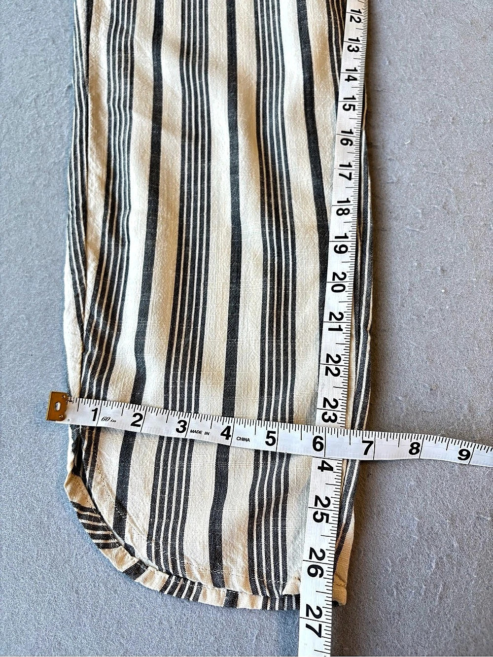 Marine Layer Allison Pant Blue Cream Striped Lightweight Straight Leg Pants Sz L - Picture 5 of 9